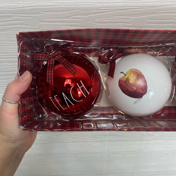 Rae Dunn Teacher Christmas Ornaments Set of 3 - Picture 7 of 7